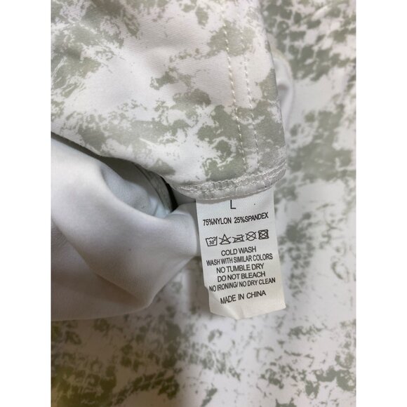 White Snake Print Two-Piece Set - Crop Top & High-Waisted Leggings Size Large - Picture 6 of 7